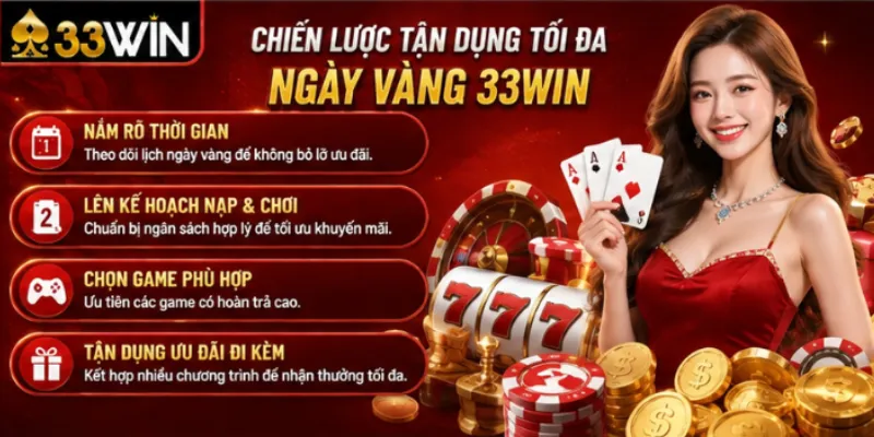 Chiến lược tận dụng tối đa ngày vàng 33Win