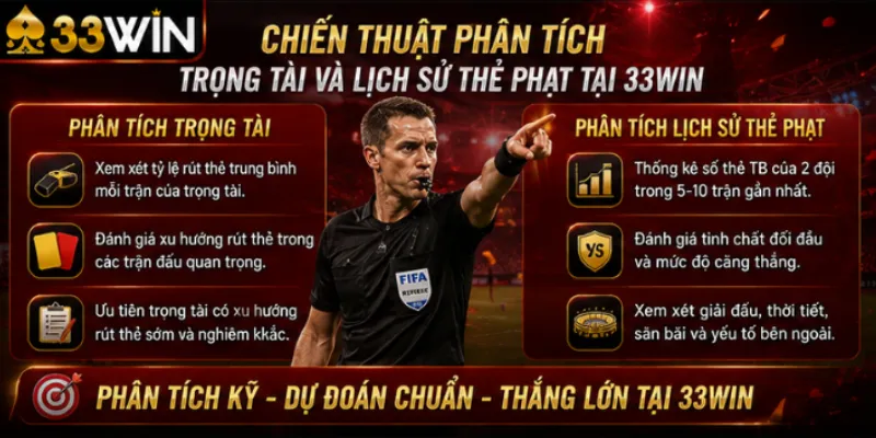 Chiến thuật phân tích trọng tài và lịch sử thẻ phạt tại 33Win