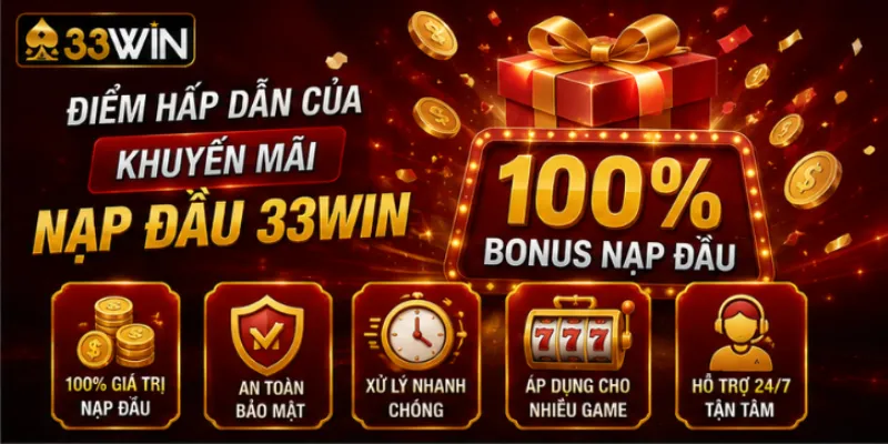 Điểm hấp dẫn của khuyến mãi nạp đầu 33Win