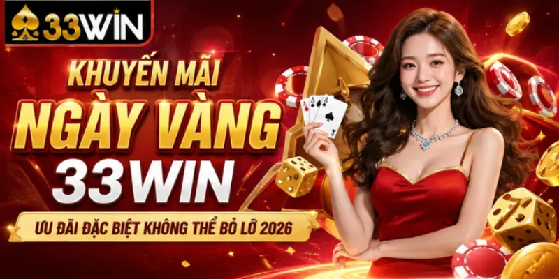 Khuyến mãi ngày vàng 33Win – Ưu đãi đặc biệt không thể bỏ lỡ 2026